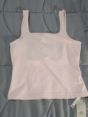 0Addidas Pale Pink Performance Tank Top Tight Fit Medium